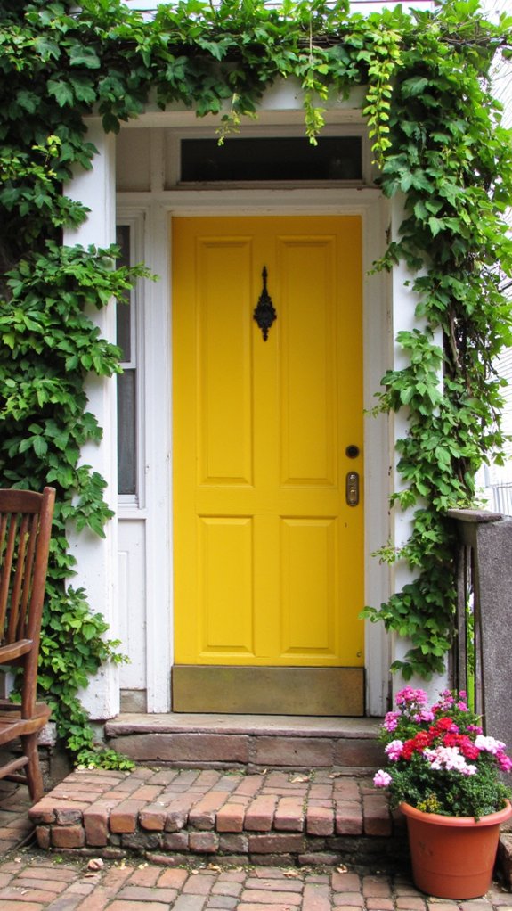 cheerful yellow door entrance