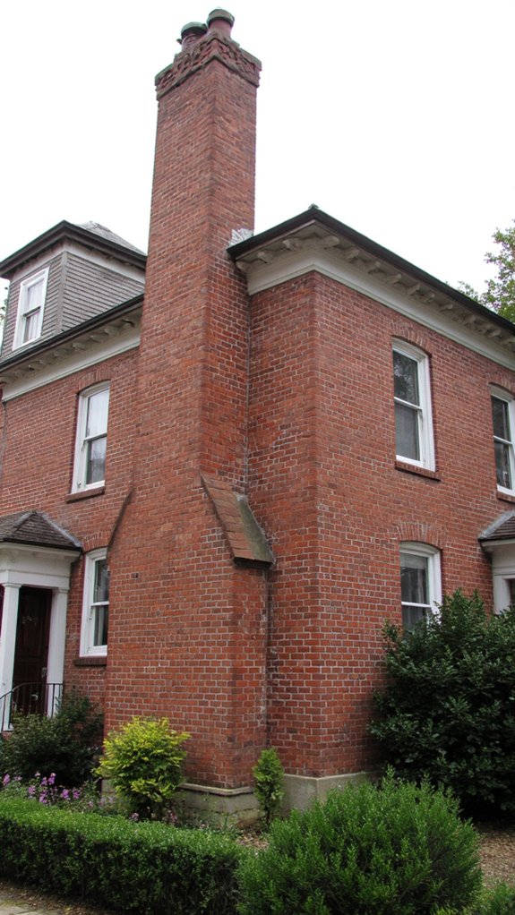 classic colonial brick chimneys