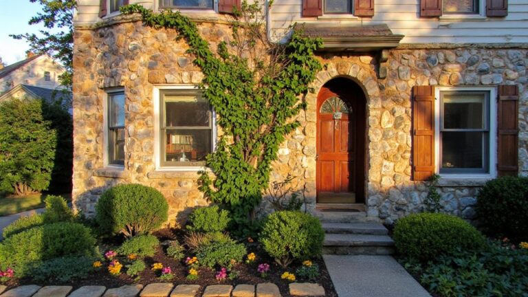 colonial house stone accents