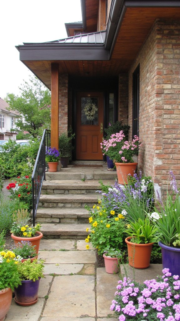 colorful container garden arrangement