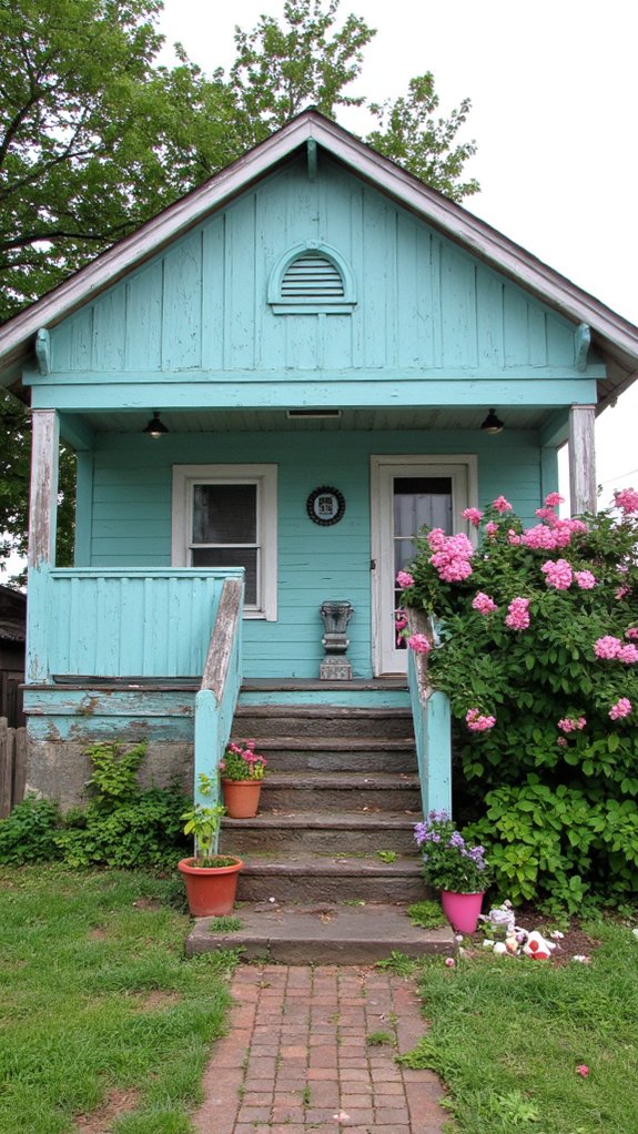 colorful cottage with flowers