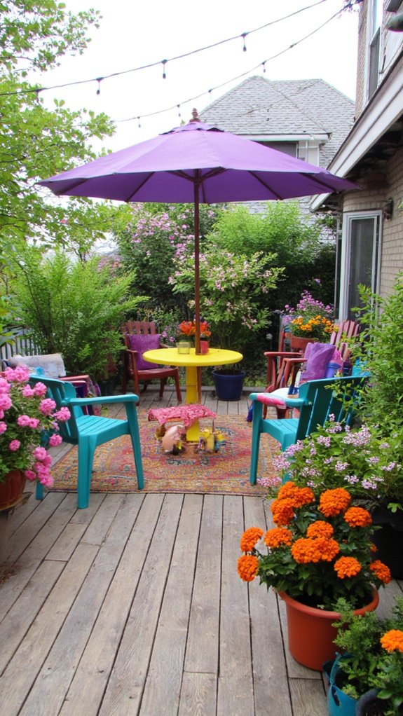 colorful outdoor relaxation space