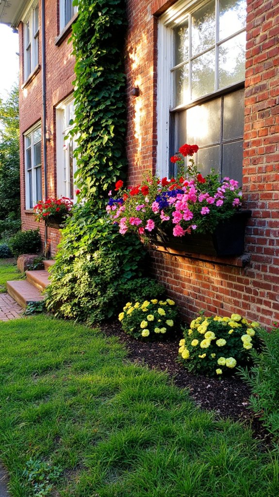 colorful window box flowers