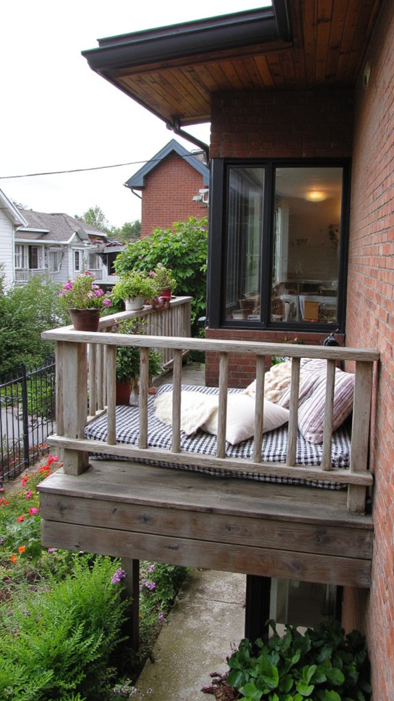 cozy balcony seating oasis