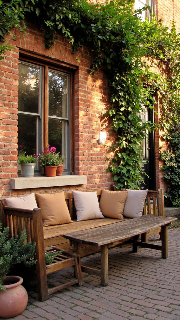 cozy benches for gatherings