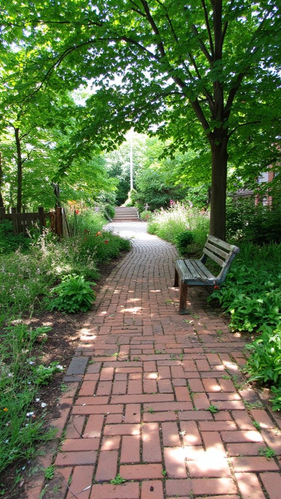 cozy brick garden pathway