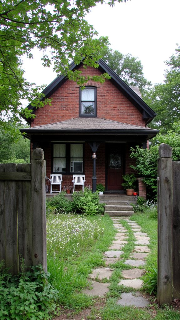 cozy dark brick cottage