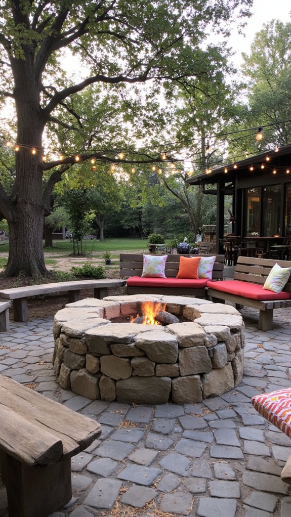 cozy fire pit ambiance
