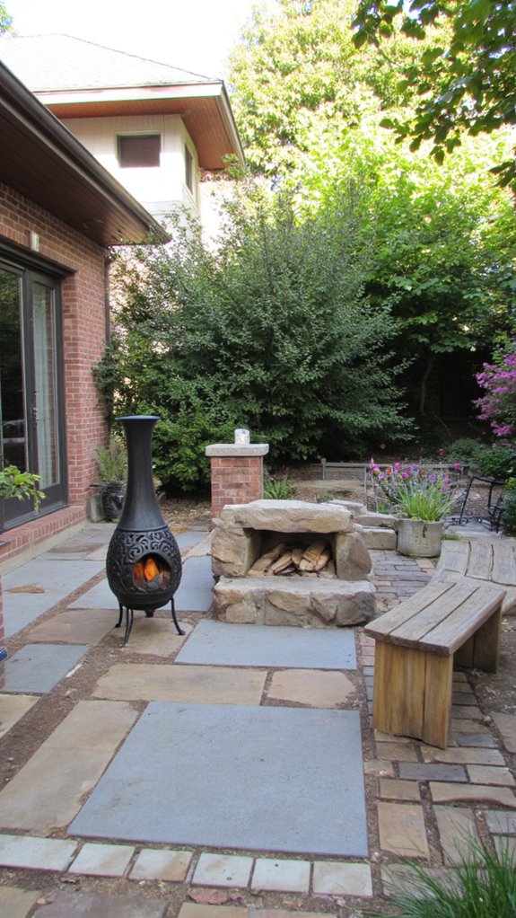 cozy outdoor fireplace ambiance