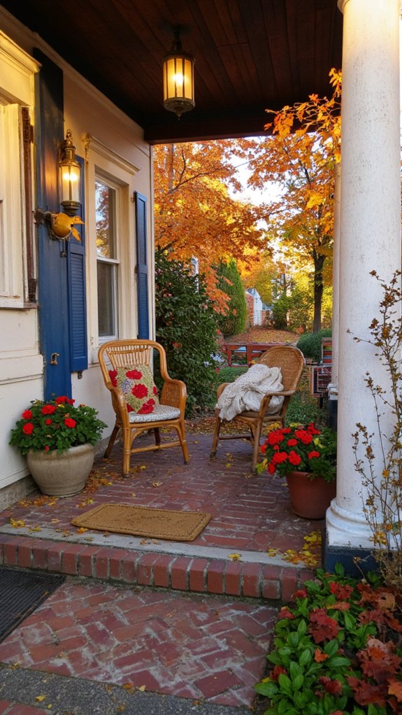 cozy porch with lanterns