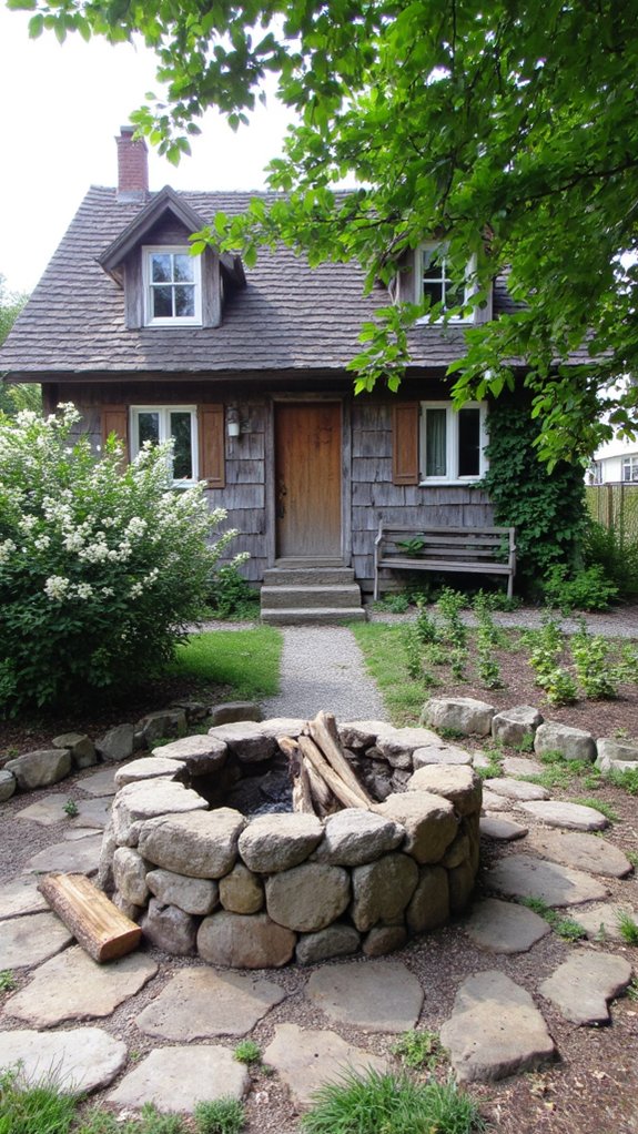 cozy rustic fire pit