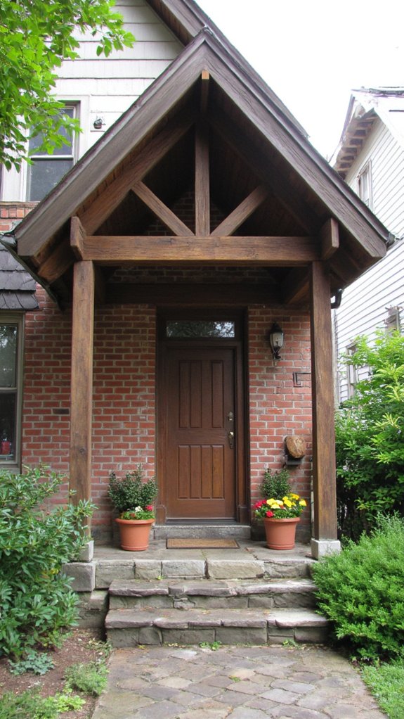 cozy rustic wood entrance