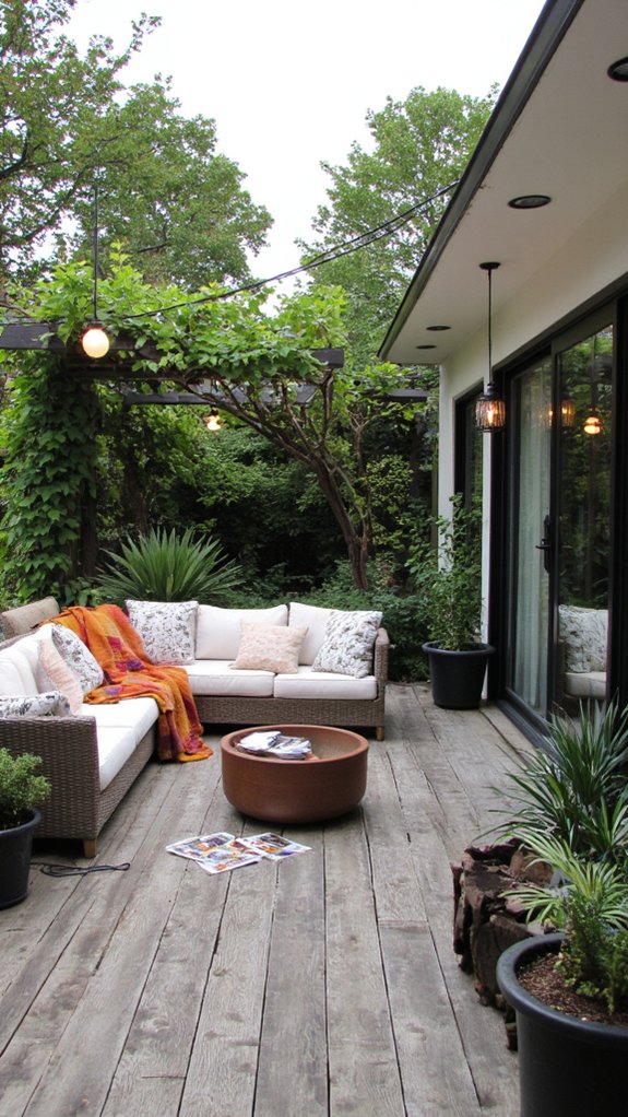 cozy stylish outdoor lounge