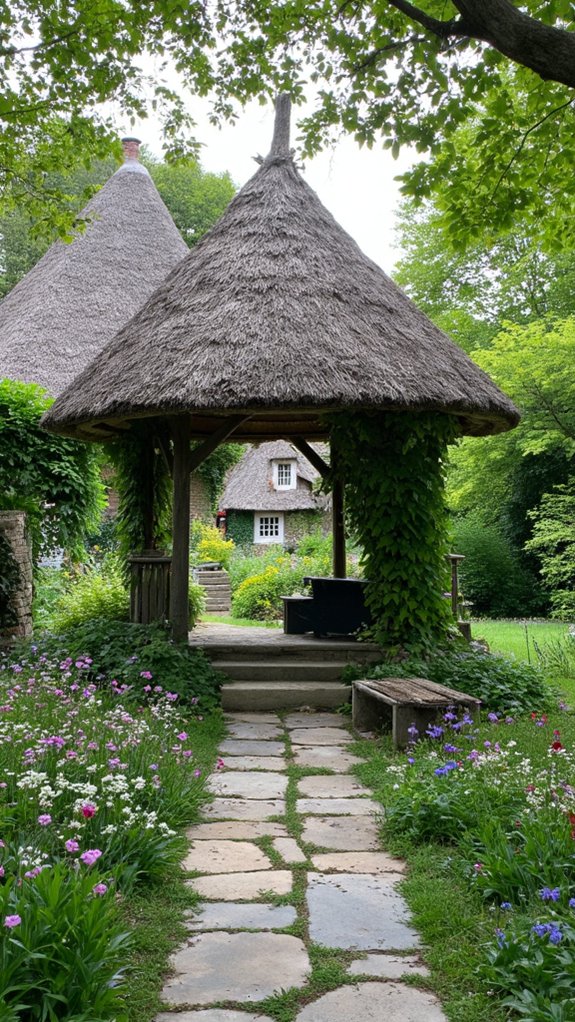 cozy thatched garden retreat