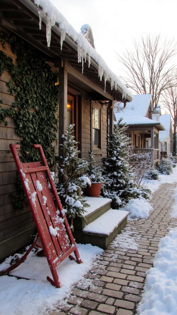 cozy vintage sleigh decor