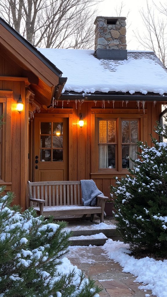 cozy winter cottage lighting