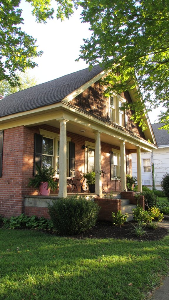 cream brick and cedar