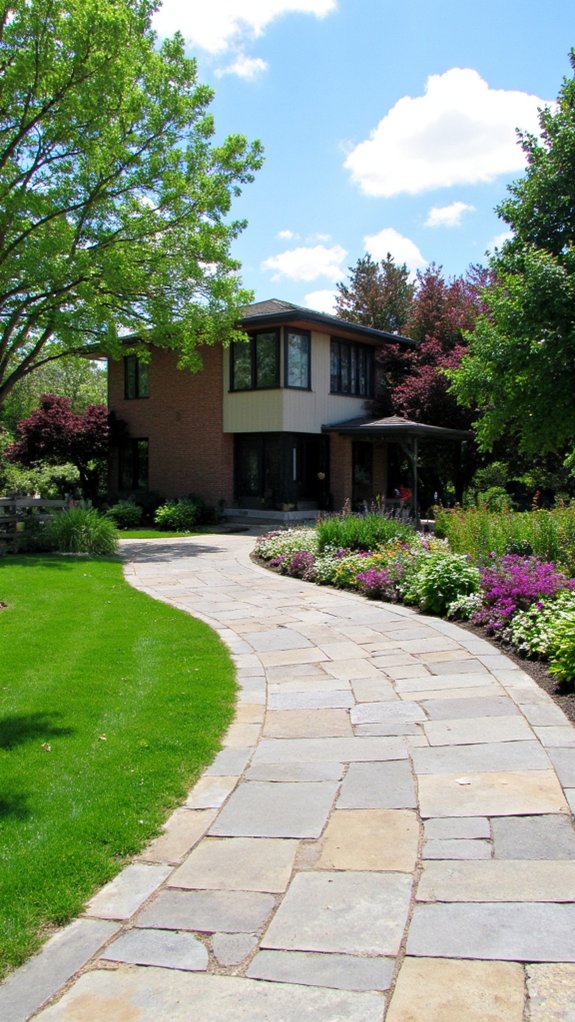 curved driveway enhances aesthetics