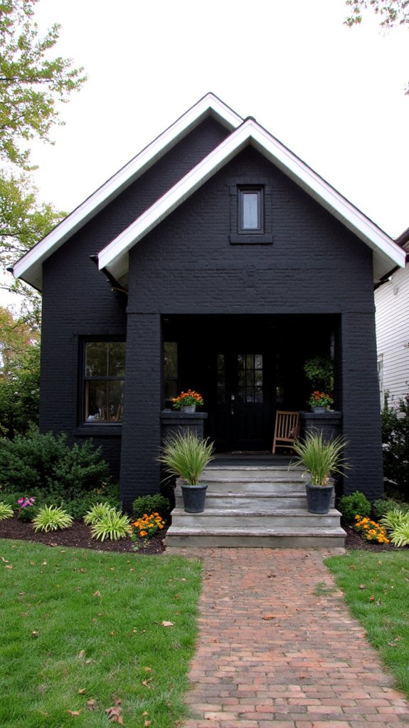 dark exteriors light roofs