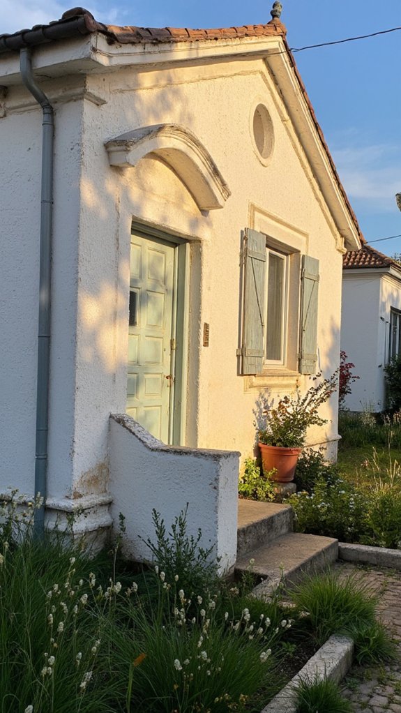 decorative molding enhances stucco