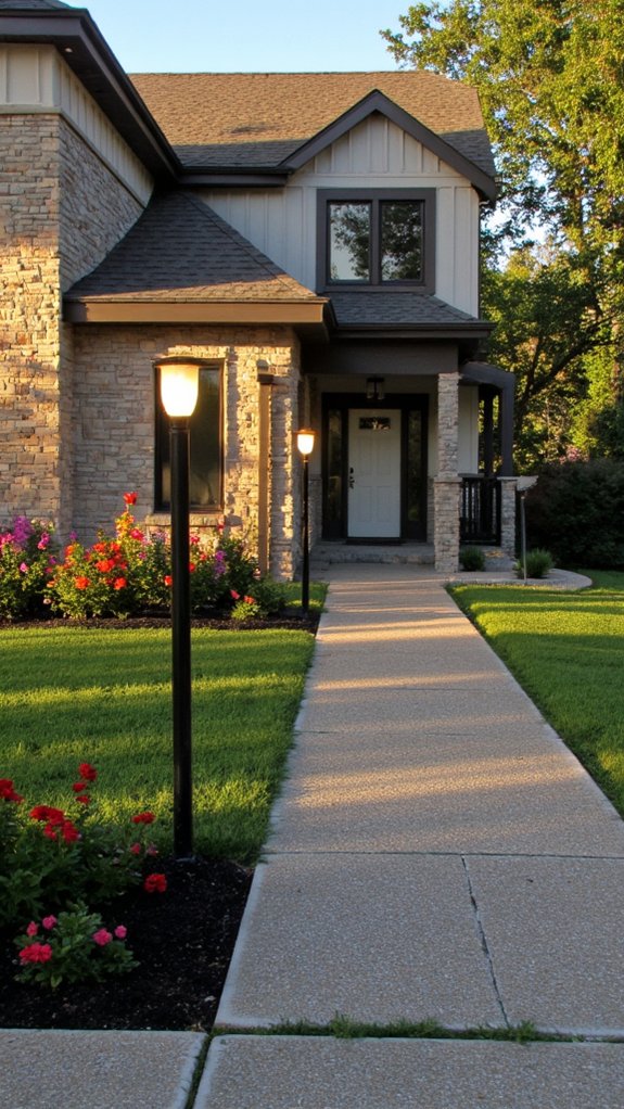 decorative post lights enhance curb appeal