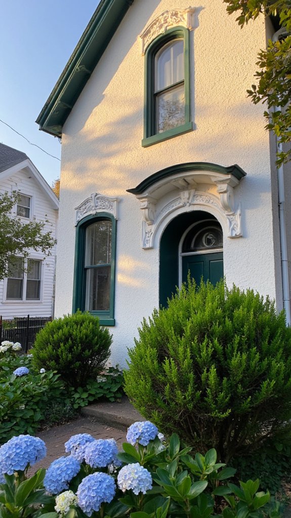 decorative trim enhances stucco