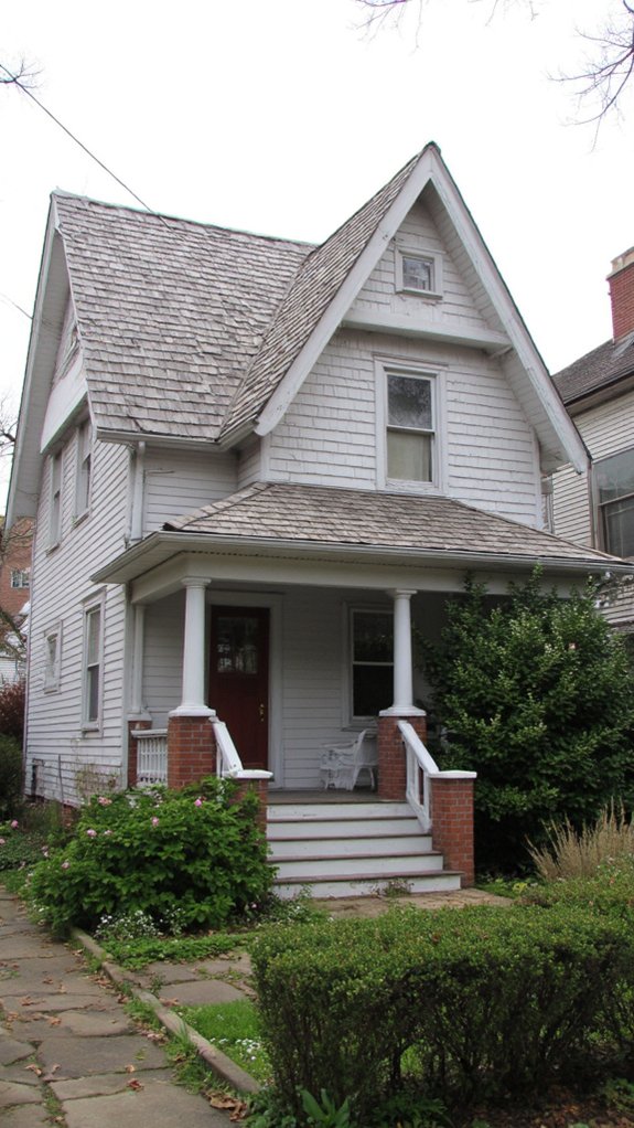 dramatic steep gable roof