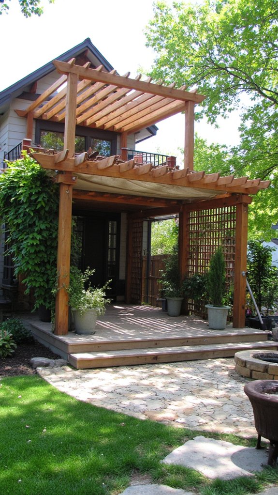 dynamic multi level outdoor pergola
