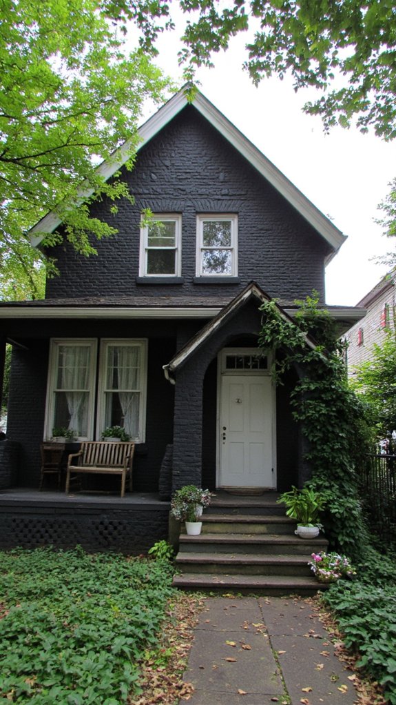 elegant black brick exterior