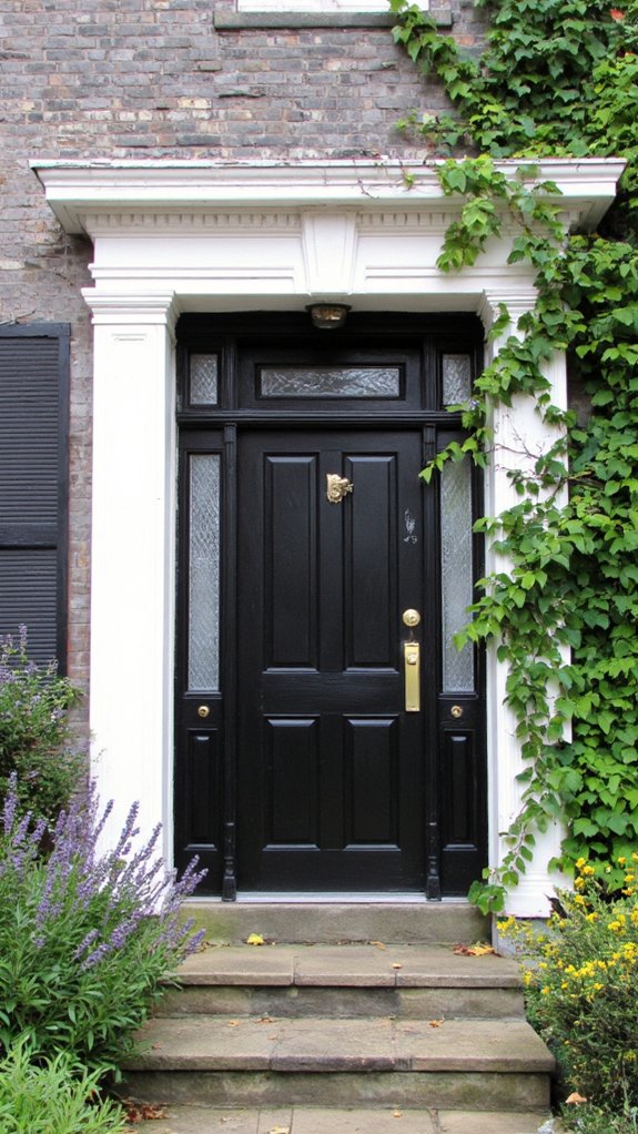 elegant black front door