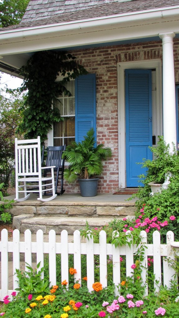 elegant blue shutters charm