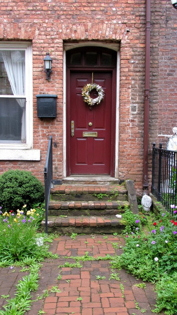 elegant burgundy front door