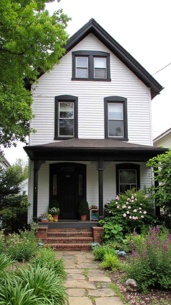 elegant colonial with black windows