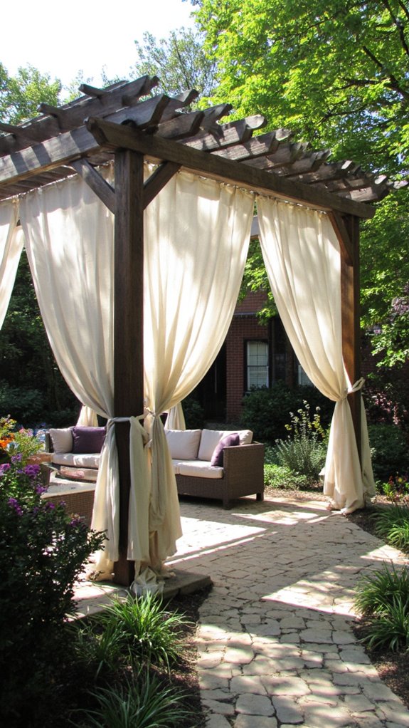 elegant draped fabric pergola