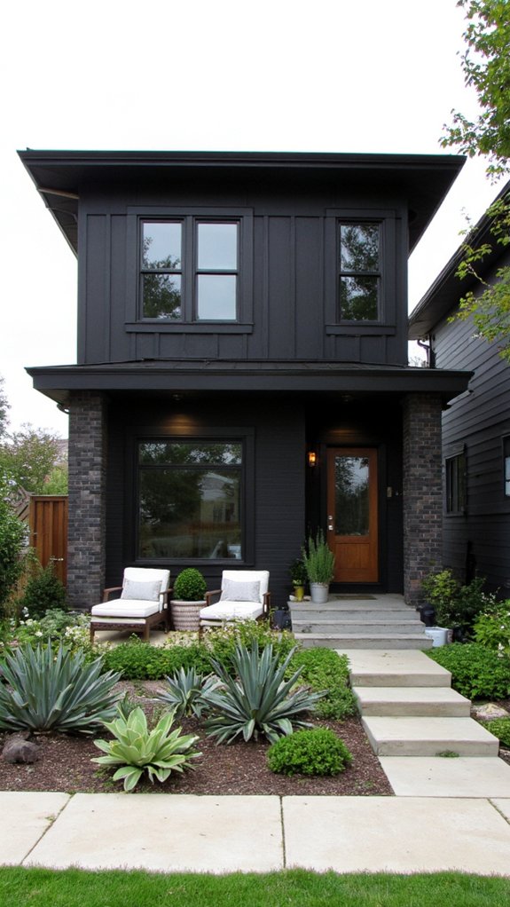 elegant espresso exterior accents