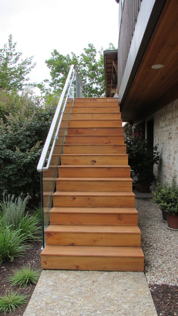 elegant floating wooden stairs