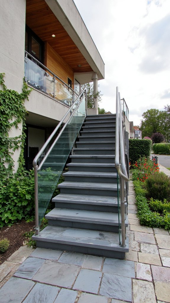 elegant glass steel staircase