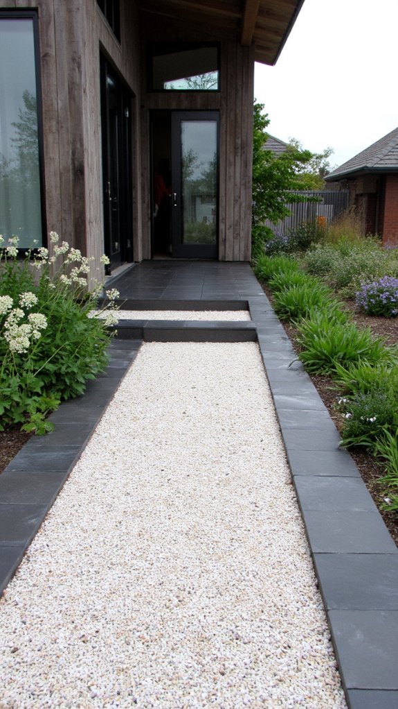 elegant low maintenance gravel path