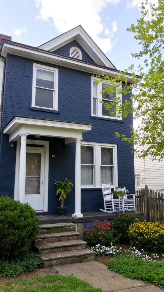 elegant navy blue exterior