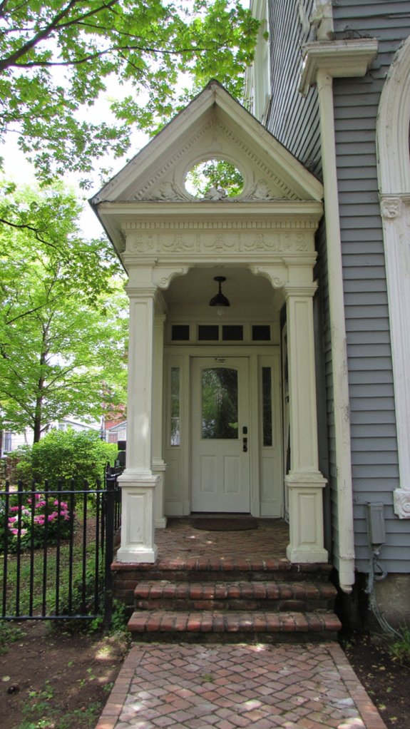 elegant portico with trim