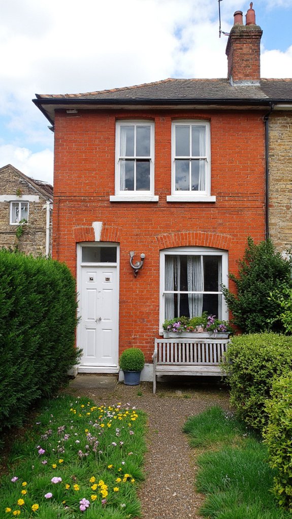 elegant red brick cottage