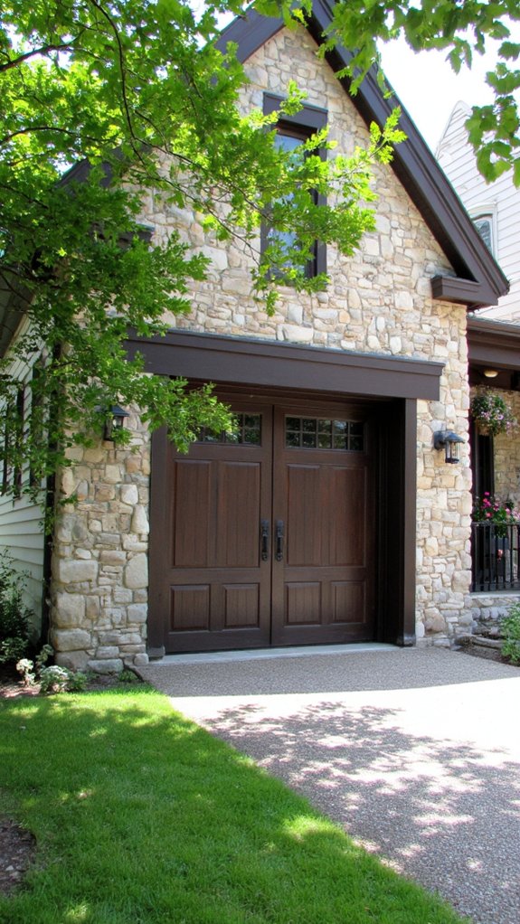 elegant stone garage design