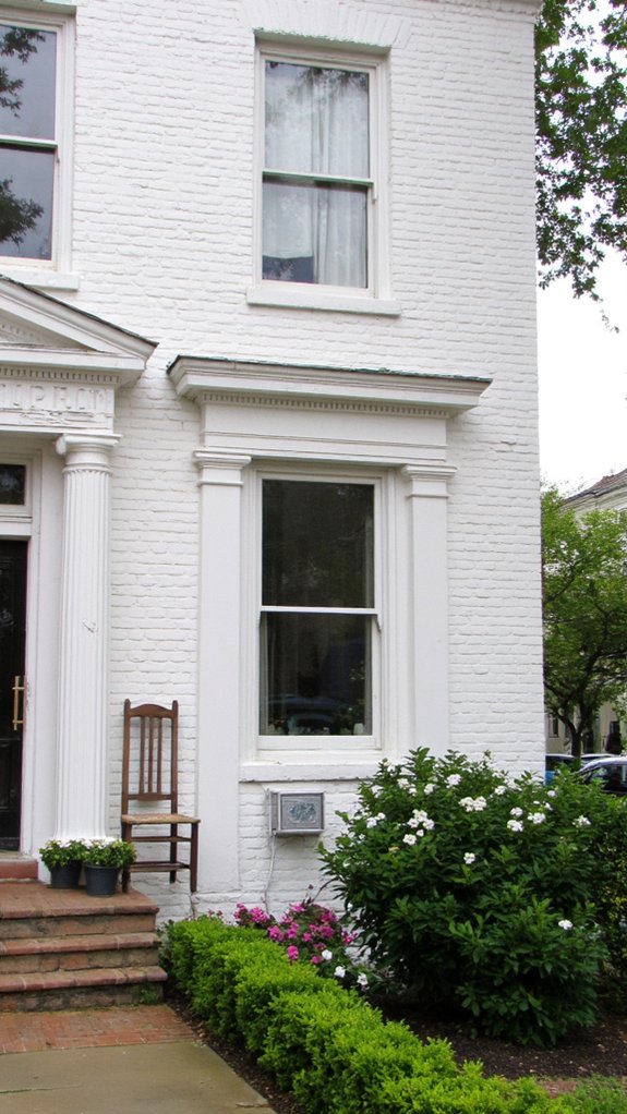 elegant white brick symmetry