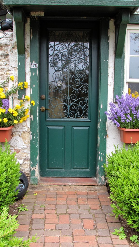 elegant wrought iron door