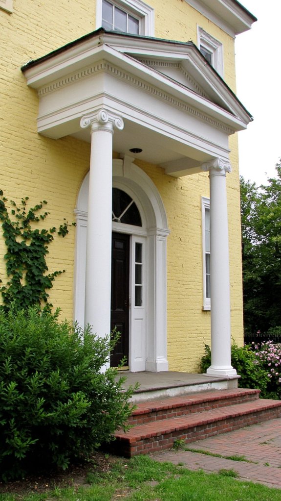 elegant yellow colonial architecture