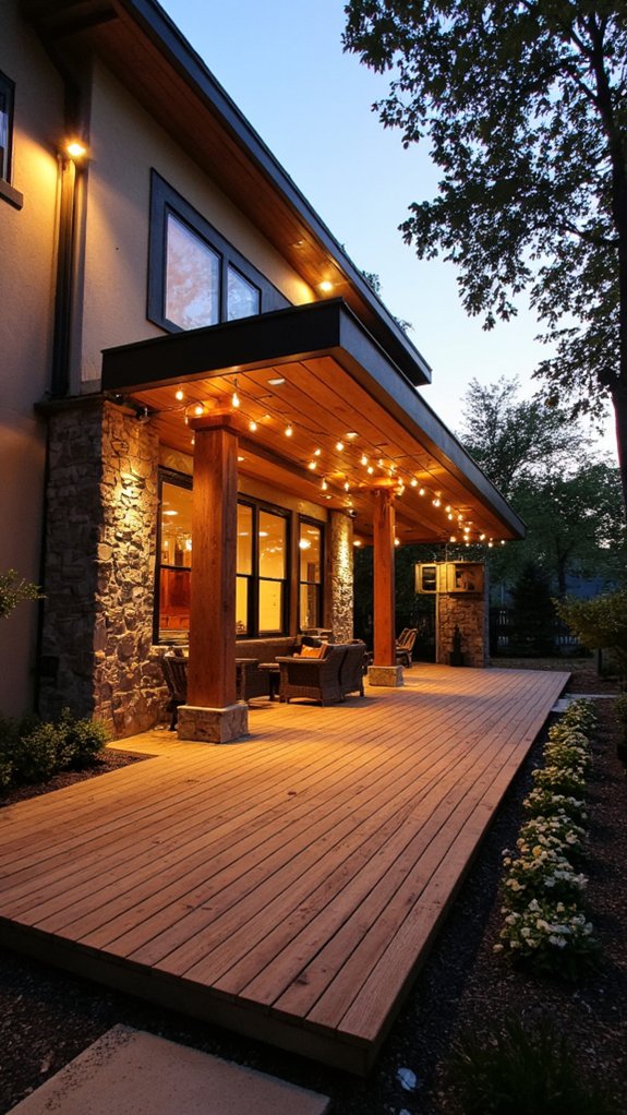 enchanting illuminated deck ambiance