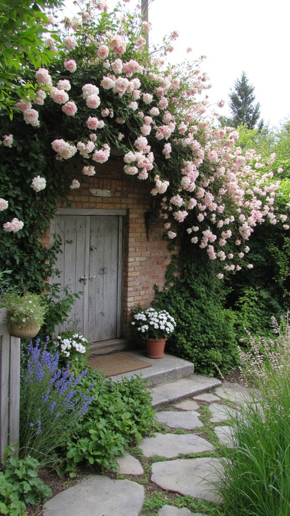 enchanting pink and white roses