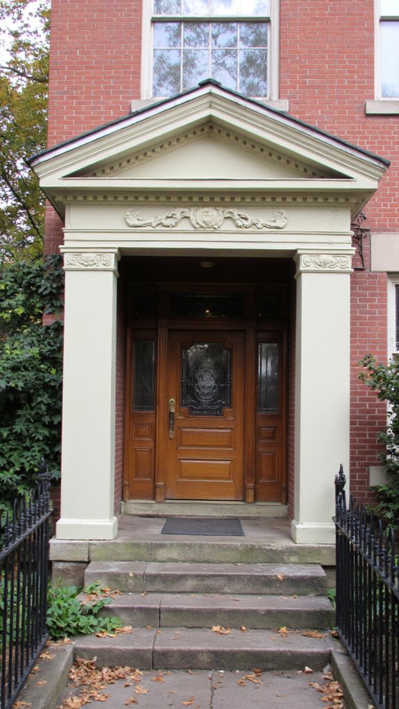 enhancing exterior with pediments