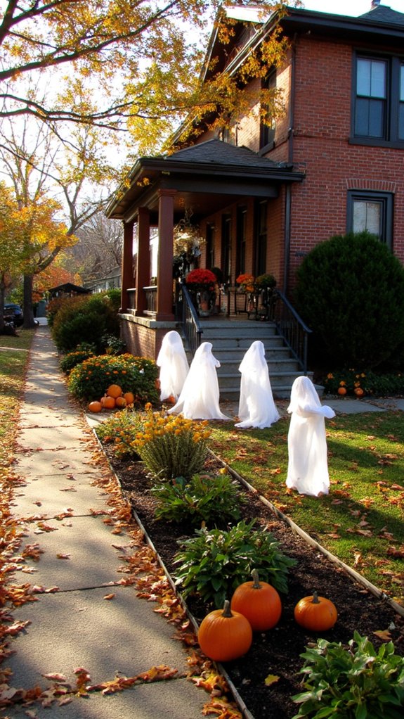 ethereal floating ghost figures