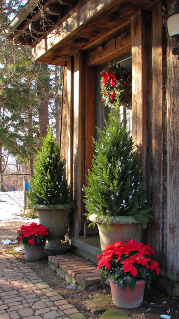 festive holiday planter decorations